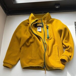 REI Mustard Fleece Jacket with Blue Accents